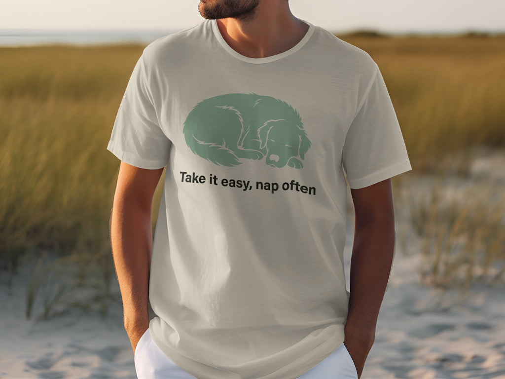 Take it easy nap often graphic t-shirt product
