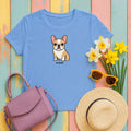 Cute French Bulldog Mlem T-Shirt in Carolina Blue