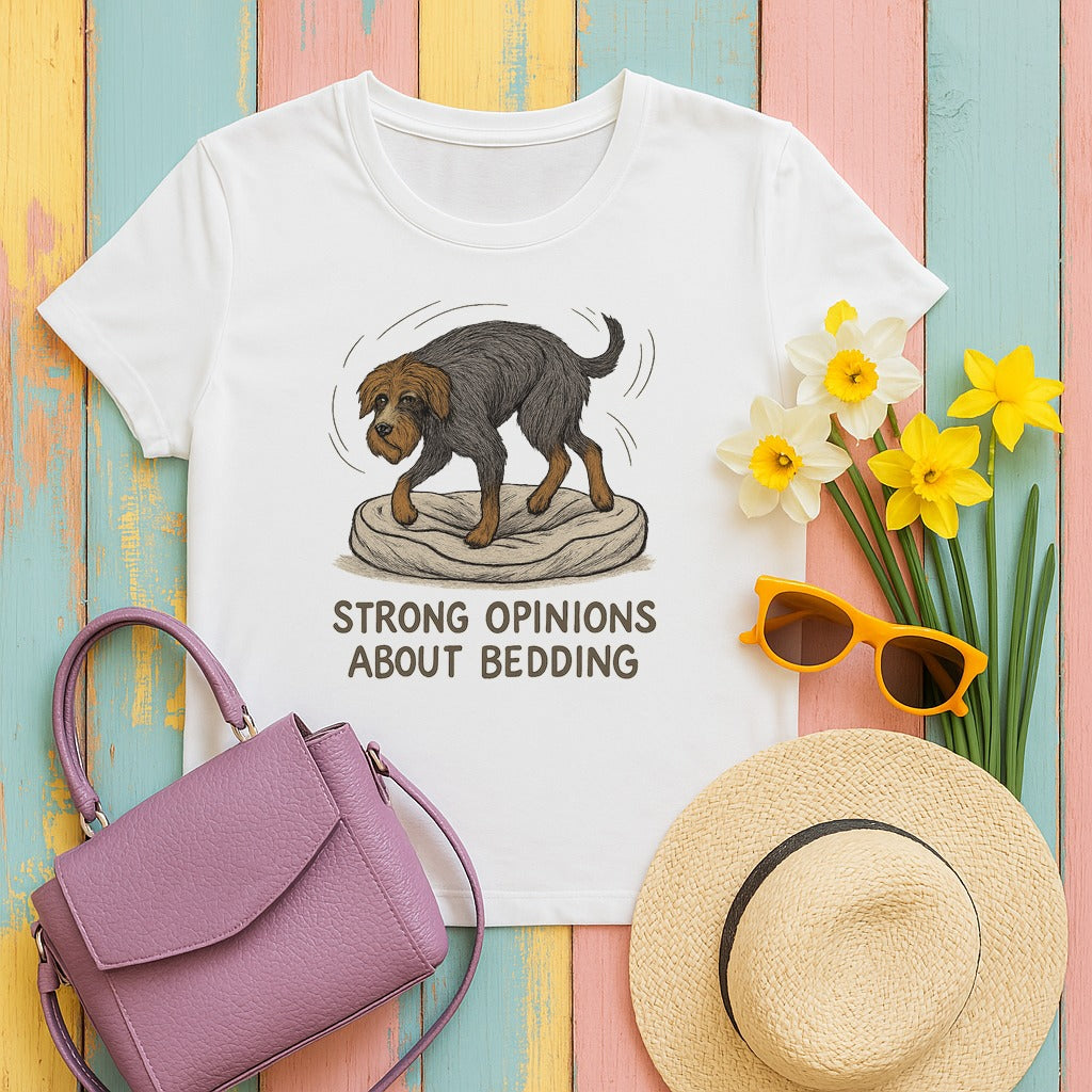 wpg opinionated-about-bedding tee flat lay hero v8
