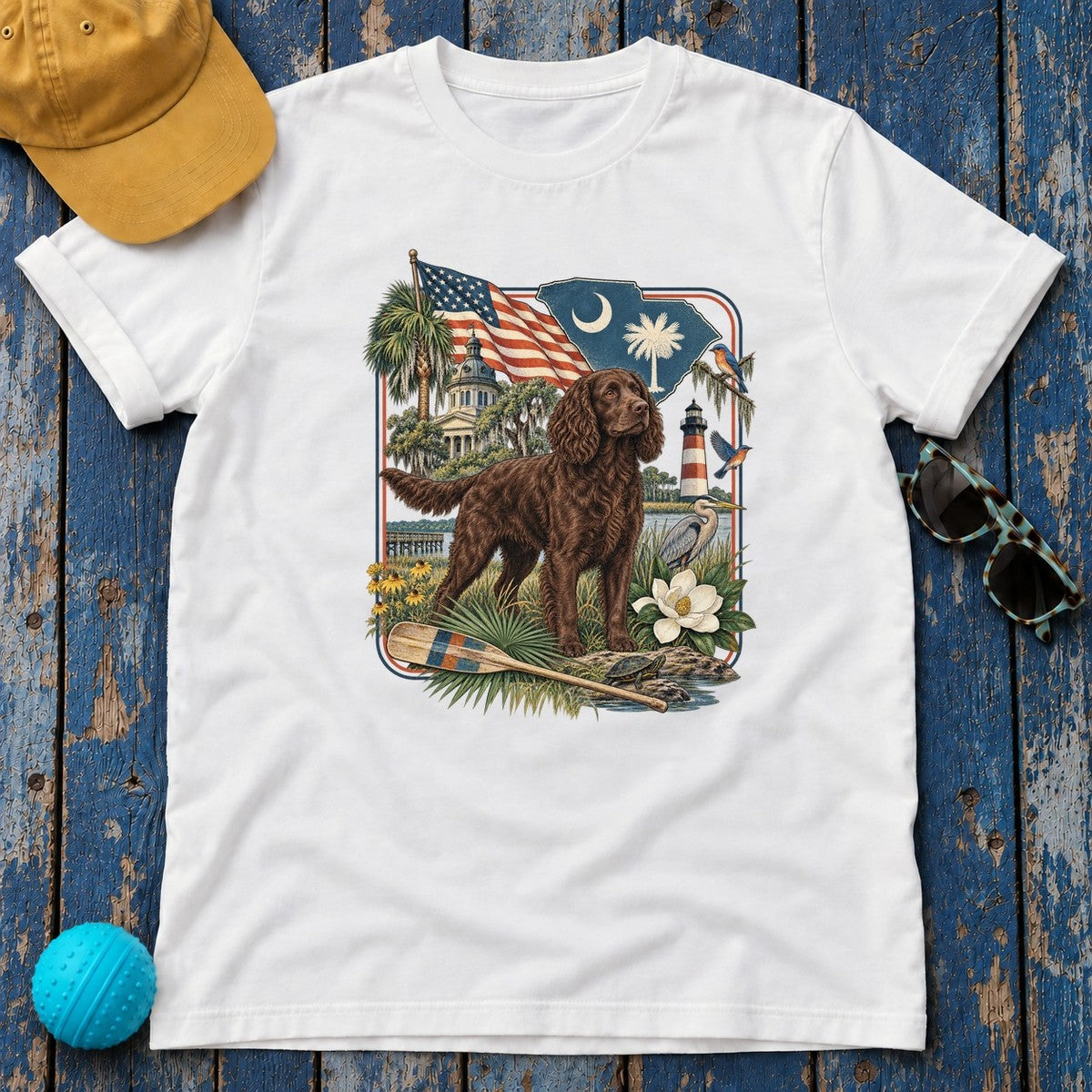 Boykin Spaniel South Carolina Heritage T-Shirt in White