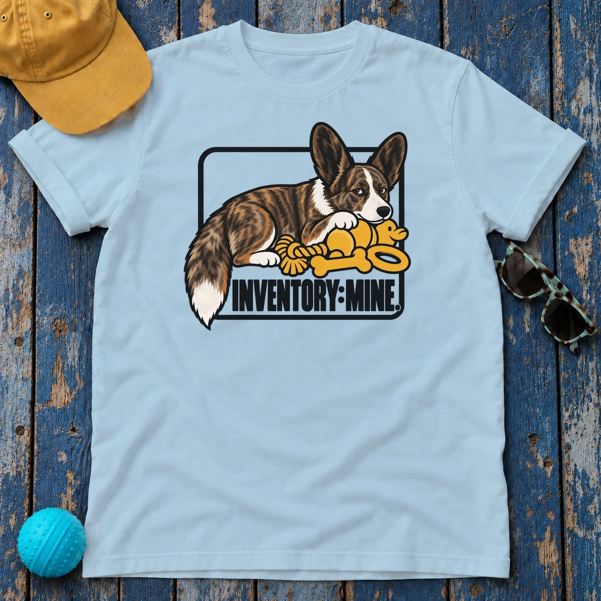 Inventory Mine Corgi T-Shirt — Light Blue