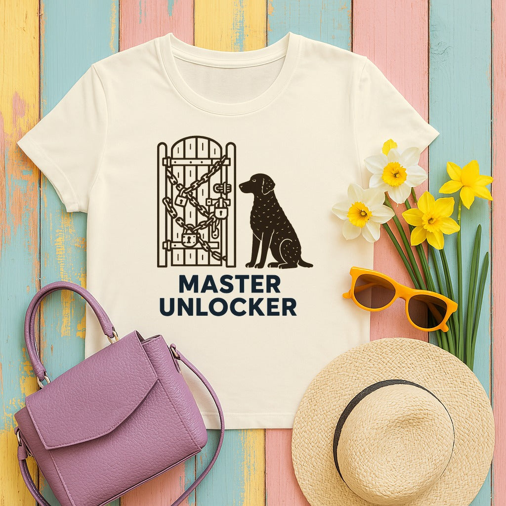 Curly-Coated Retriever Master Unlocker Tee in Natural