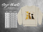 Gildan 18000 sweatshirt size chart with measurements in inches.