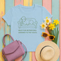 Golden Retriever Built For Retrieving Tee in Light Blue