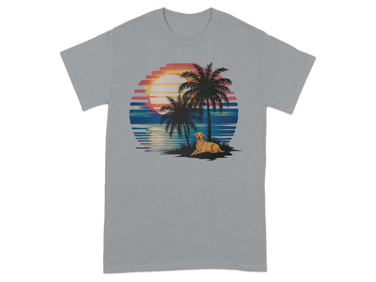 Sunset Beach Design with Dog Graphic T-Shirt product