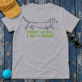 Every Level I Get Longer Dachshund T-Shirt in Athletic Heather - flat lay
