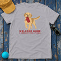 Welcome Home I Brought You A Thing Yellow Lab T-Shirt in Athletic Heather