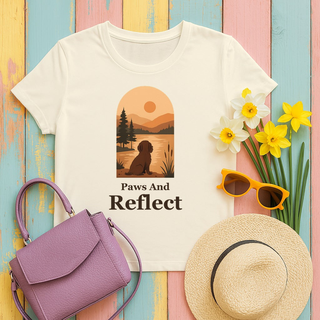 Boykin Spaniel Paws and Reflect T-shirt in Natural