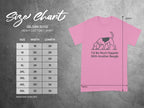 Gildan 5000 size chart for heavy cotton t-shirts with beagle graphic and text.