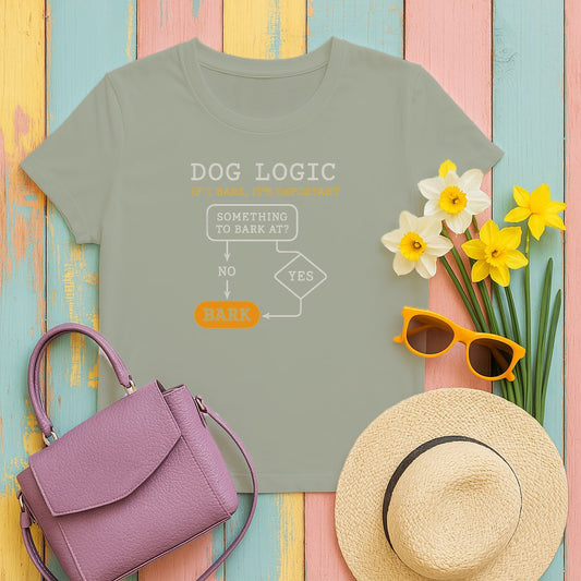 Dog Logic Funny Bark Flowchart Graphic T-Shirt product