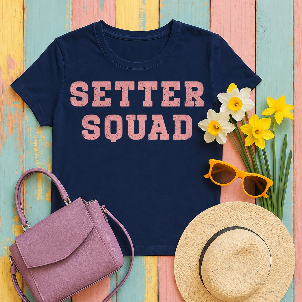 Pink Setter Squad T-Shirt in Navy