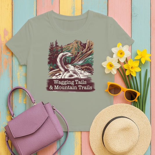 Wagging Tails and Mountain Trails graphic t-shirt product