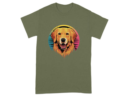 Vibrant Golden Retriever T-Shirt Artistic Dog product