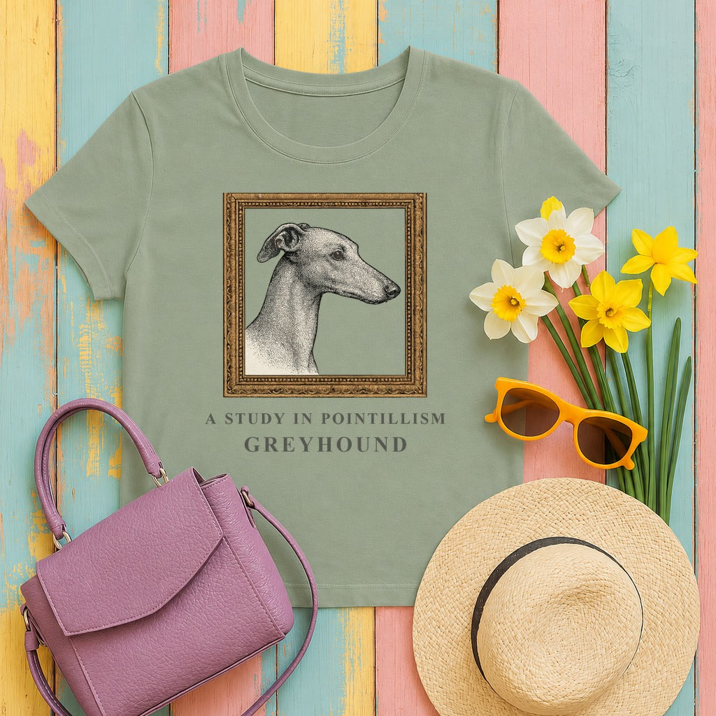 Greyhound A Study in Pointillism Tee in Sage