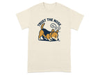 Cream t-shirt with a corgi sniffing and text "TRUST THE NOSE".