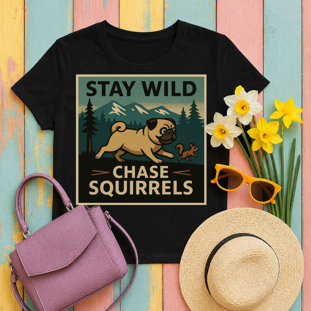 Stay Wild Pug Adventure t-shirt