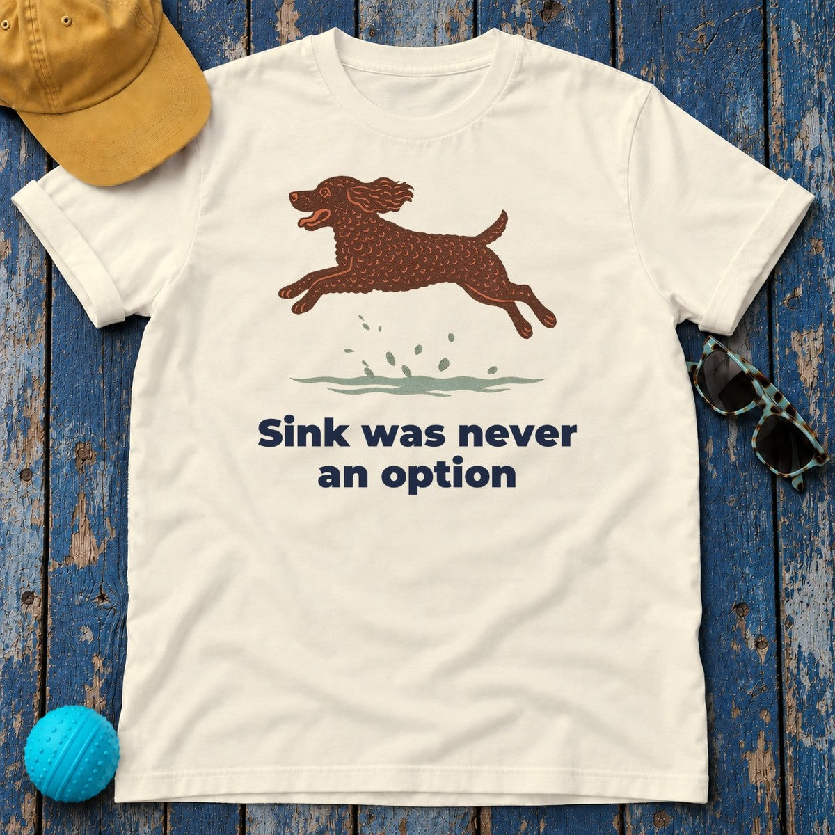 American Water Spaniel Sink Was Never An Option Tee in Natural