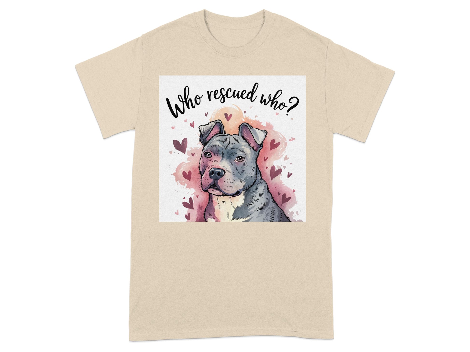 Adorable Who Rescued Who Dog Graphic Tee product type