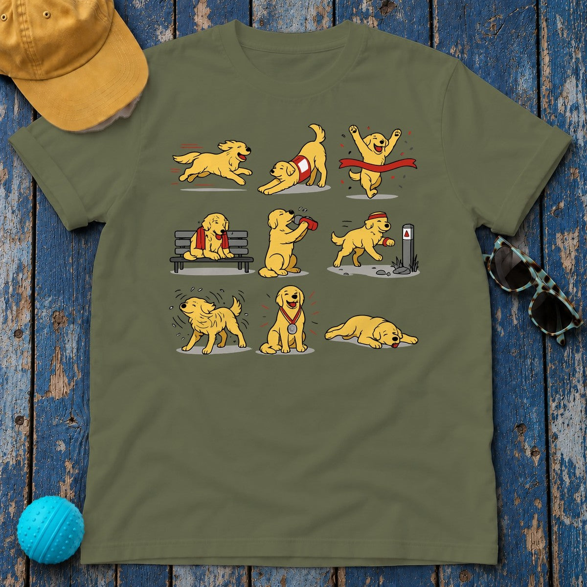 Golden's Run T-Shirt in Military Green