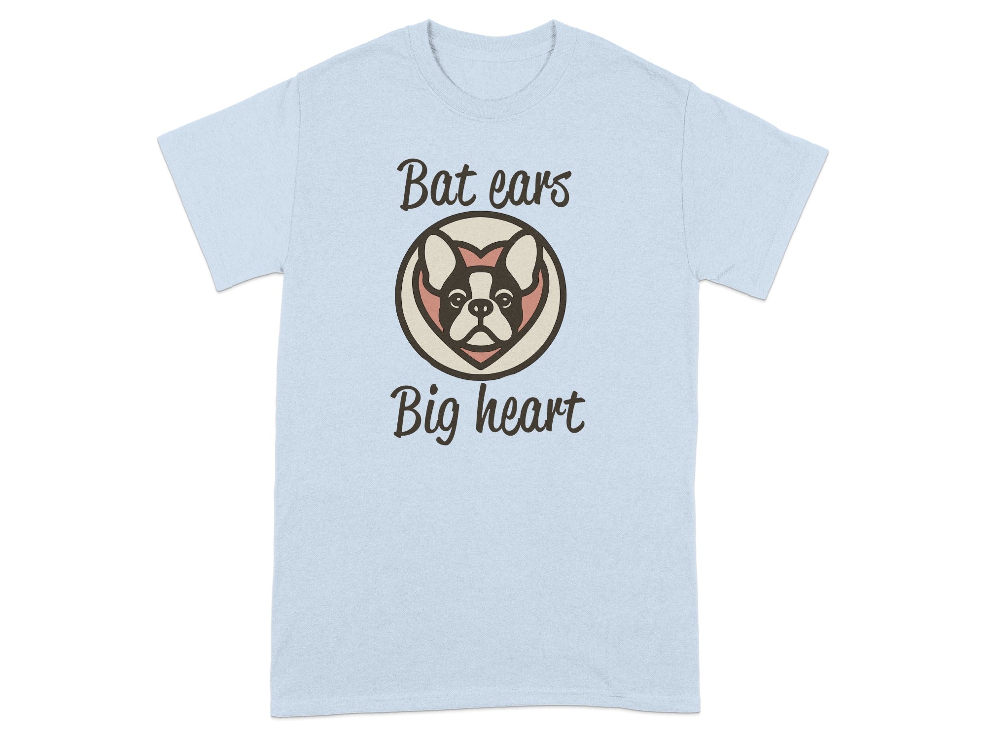 Bat Ears Big Heart Cute French Bulldog T-Shirt
