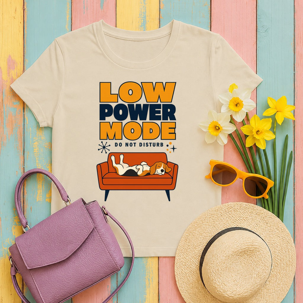 The Low Power Mode Beagle T-Shirt in Sand