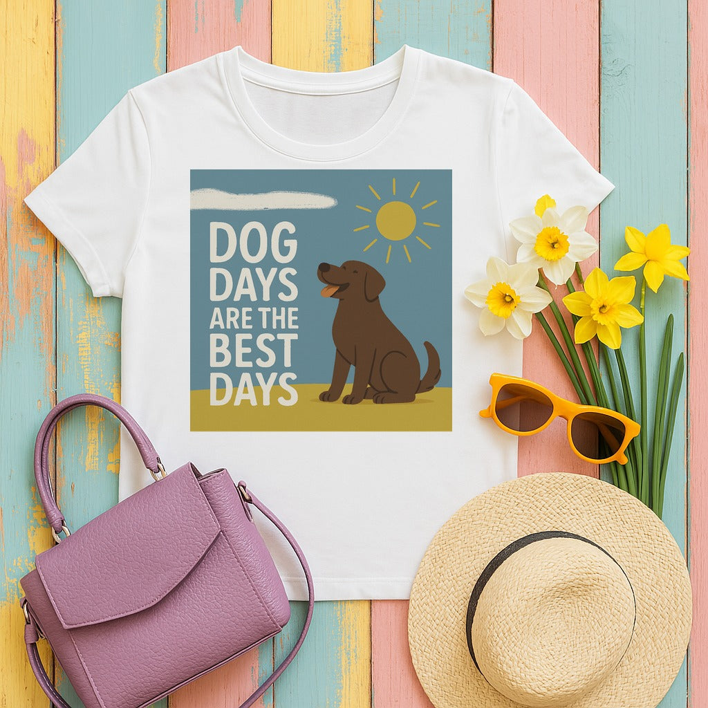 mig2 dog-days-are-the-best-days-chocolate-lab tee flat lay hero v8