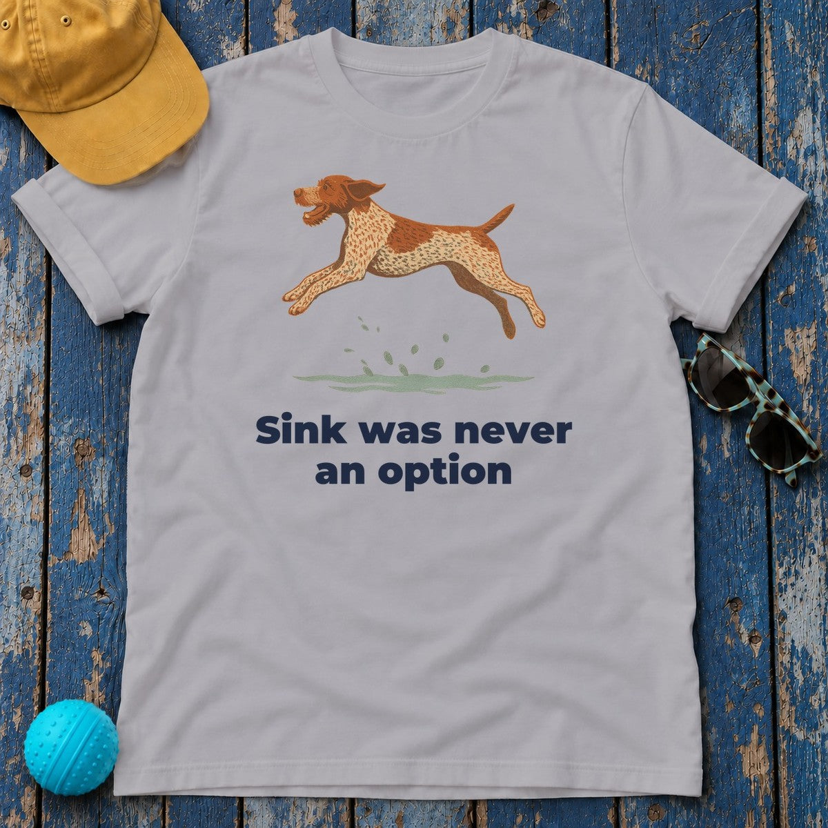 German Wirehaired Pointer Sink Was Never An Option Tee in Athletic Heather