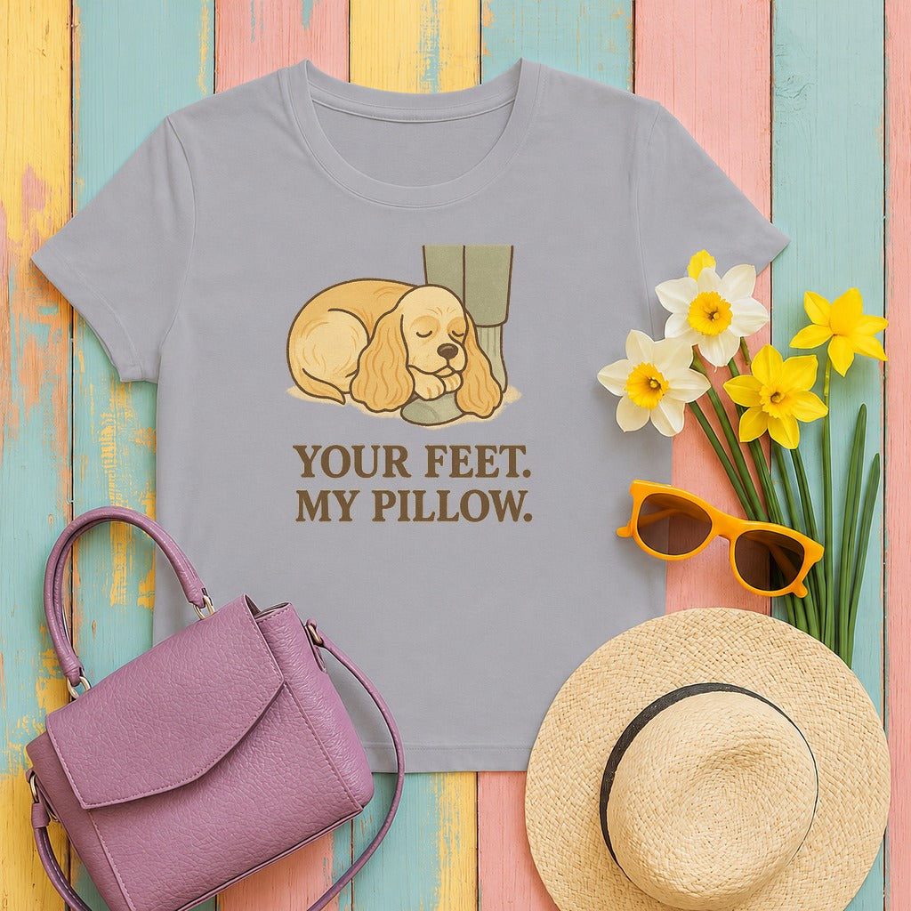 Cocker Your Feet My Pillow Tee in Athletic Heather