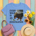 Dachshund Detective T-Shirt in Carolina Blue