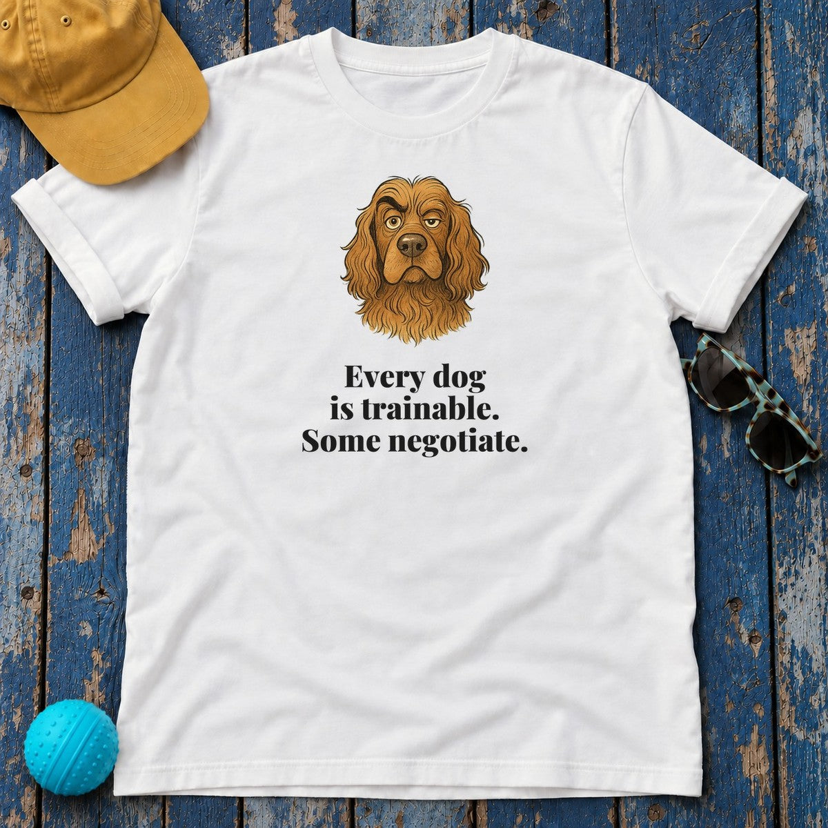 Sussex Spaniel Some Negotiate Tee in White