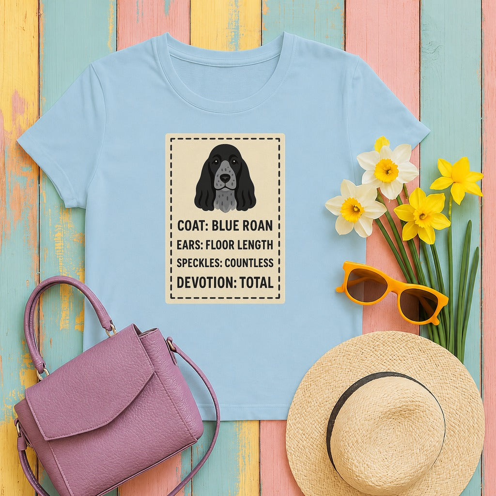 English Cocker Blue Roan Coat Tee in Light Blue