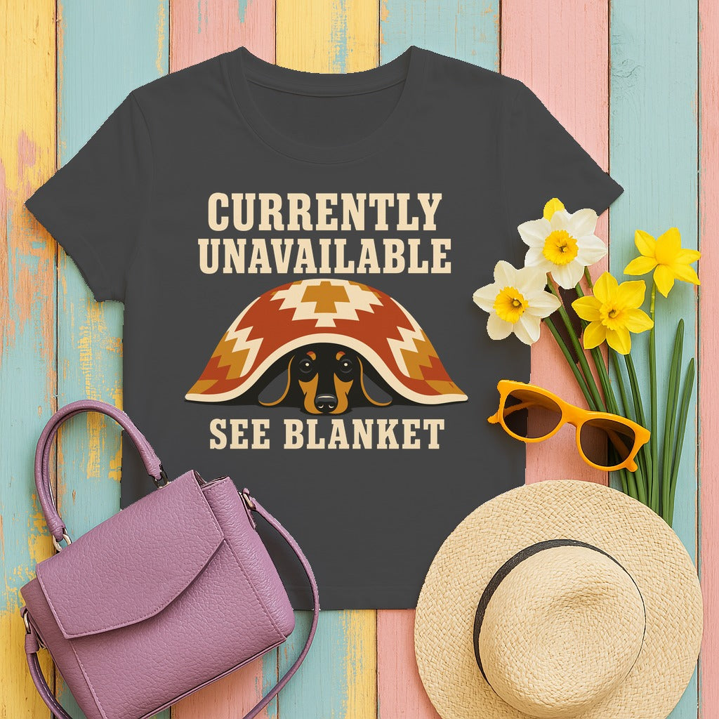 See Blanket Dachshund T-shirt in Dark Heather