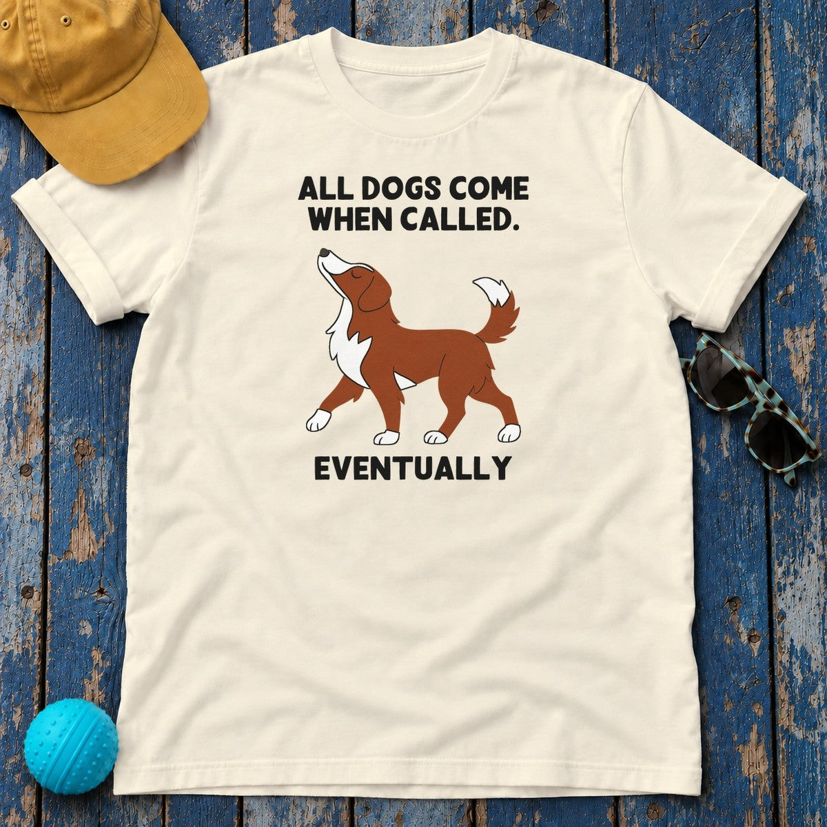 Nova Scotia Duck Tolling Retriever Comes When Called Eventually Tee in Natural