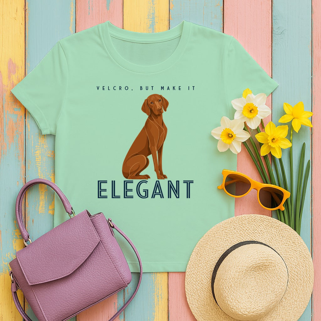 Velcro, But Elegant Vizsla T-shirt in Mint Green