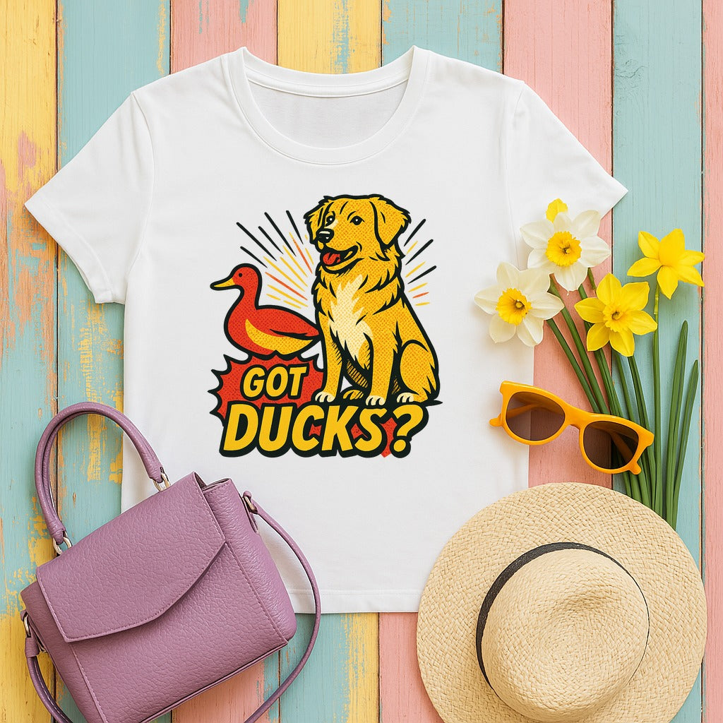 Nova Scotia Duck Tolling Retriever Got Ducks T-shirt in White