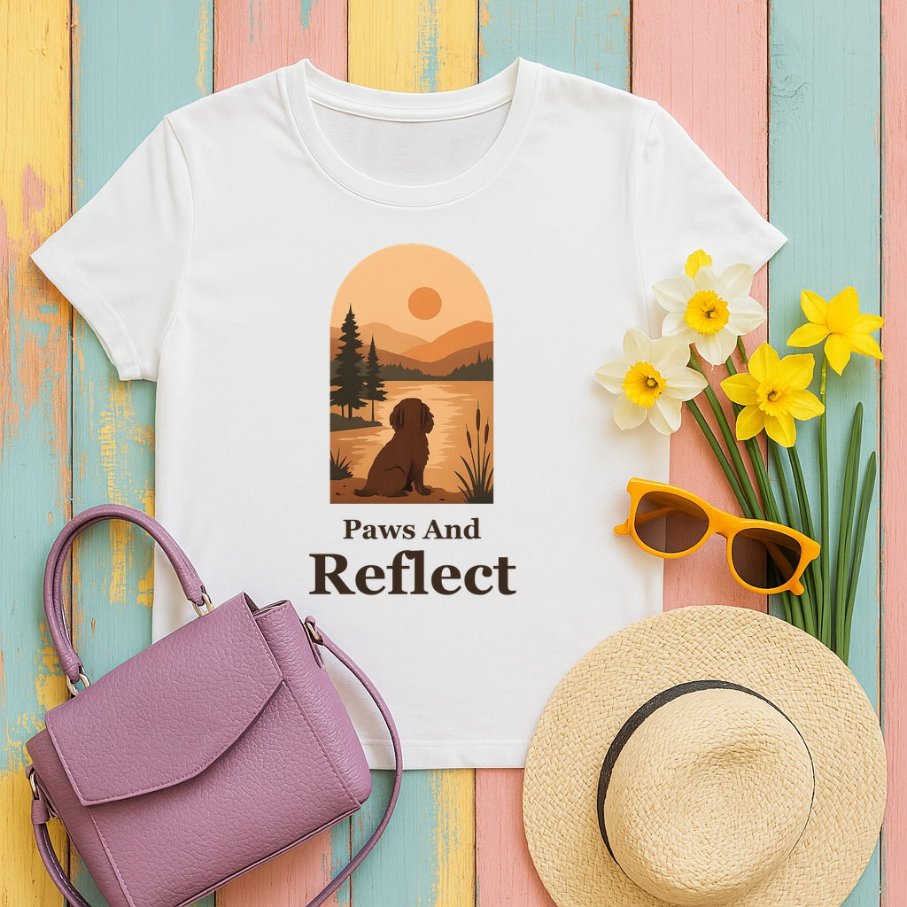 Boykin Spaniel Paws and Reflect T-shirt in White
