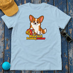 Nice List Pending Review Corgi T-Shirt — Light Blue