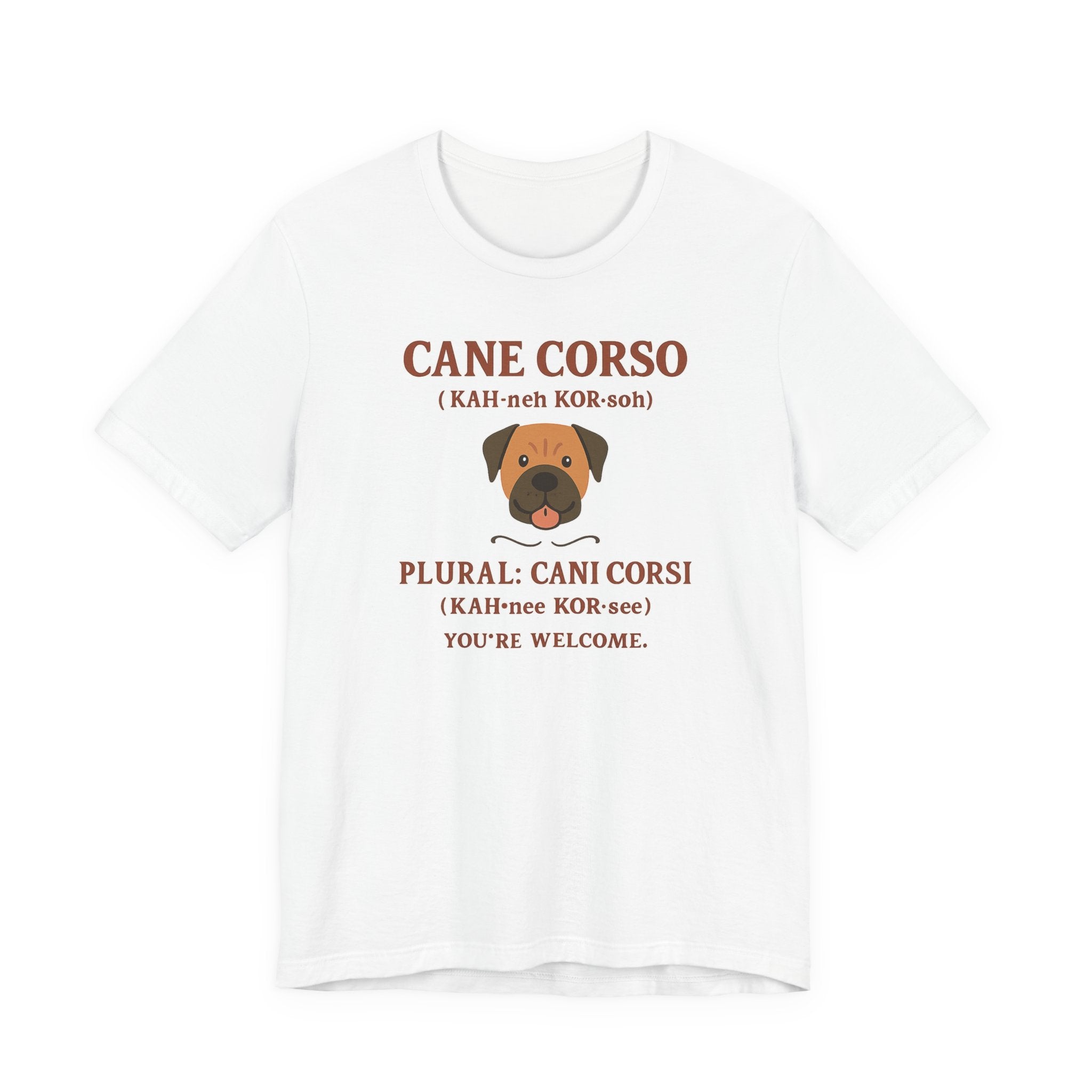 Cane Corso Cani Corsi Pronunciation t-shirt, view 3