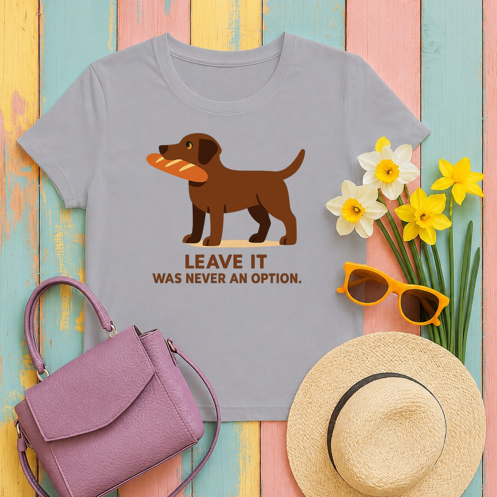 Chocolate Lab Leave It Tee in Athletic Heather