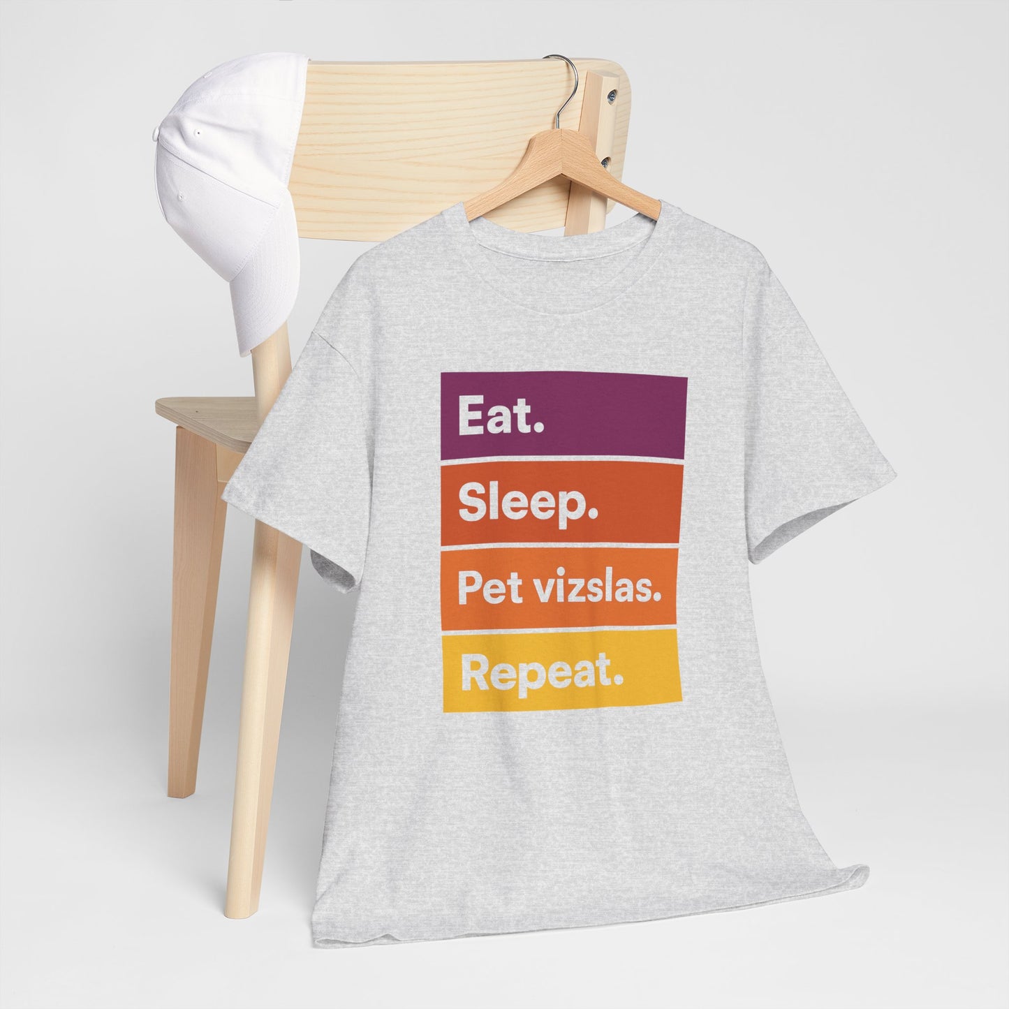 Color Block Unisex Tee - Eat, Sleep, Pet Vizslas, Repeat T-Shirt