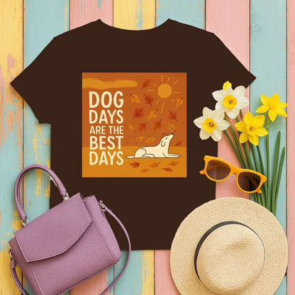 Dog Days Are The Best Days Autumn T-Shirt Dark Chocolate T-shirt