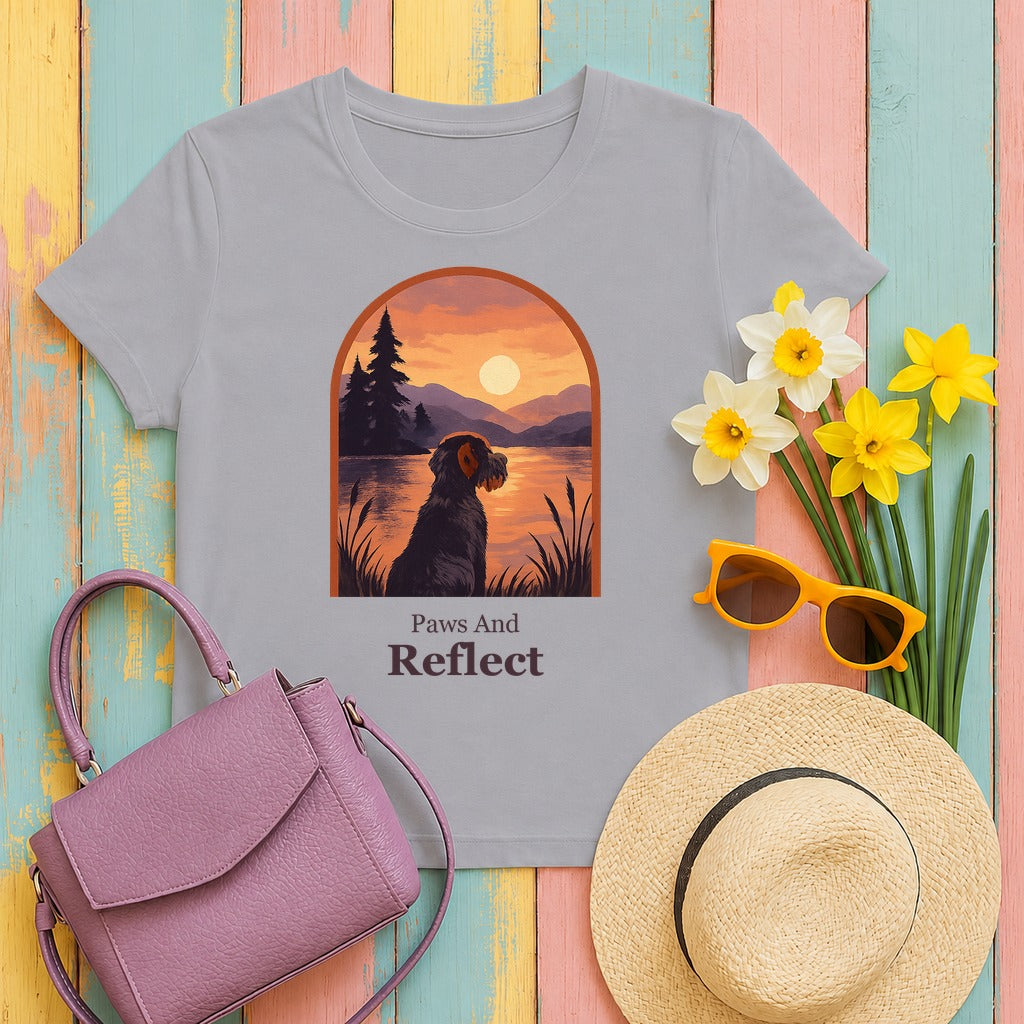 Wirehaired Pointing Griffon Paws and Reflect T-shirt in Athletic Heather