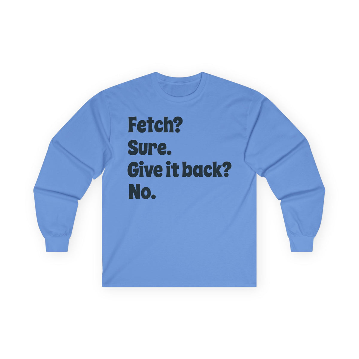 Fetch Sure Give It Back No Long Sleeve Tee in Carolina Blue