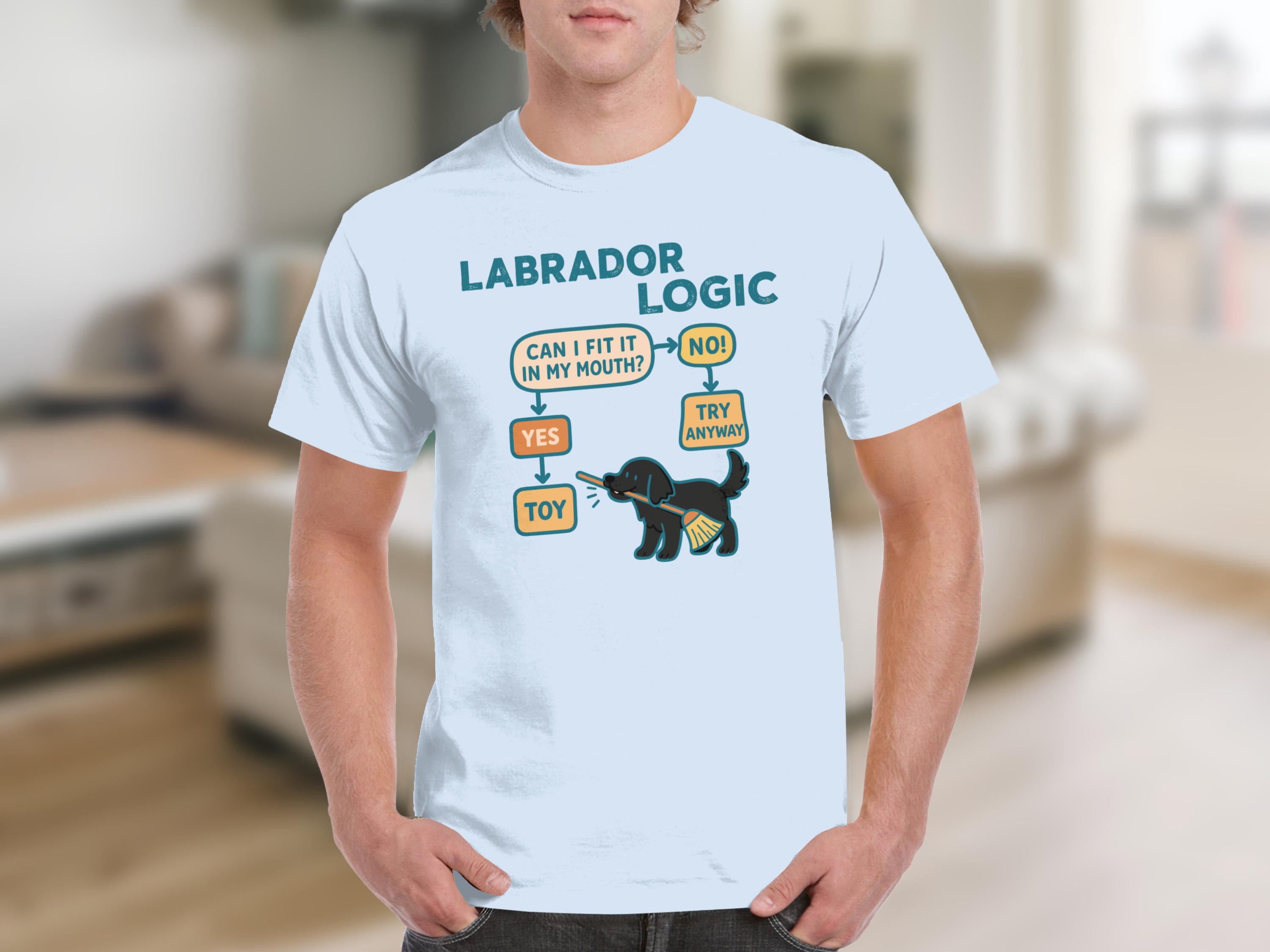 Labrador logic flowchart: Can I fit it in my mouth? Yes, toy. No, try anyway.