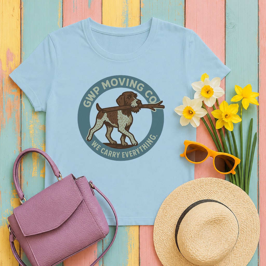 german wirehaired pointer gwp-moving-co tee flat lay hero