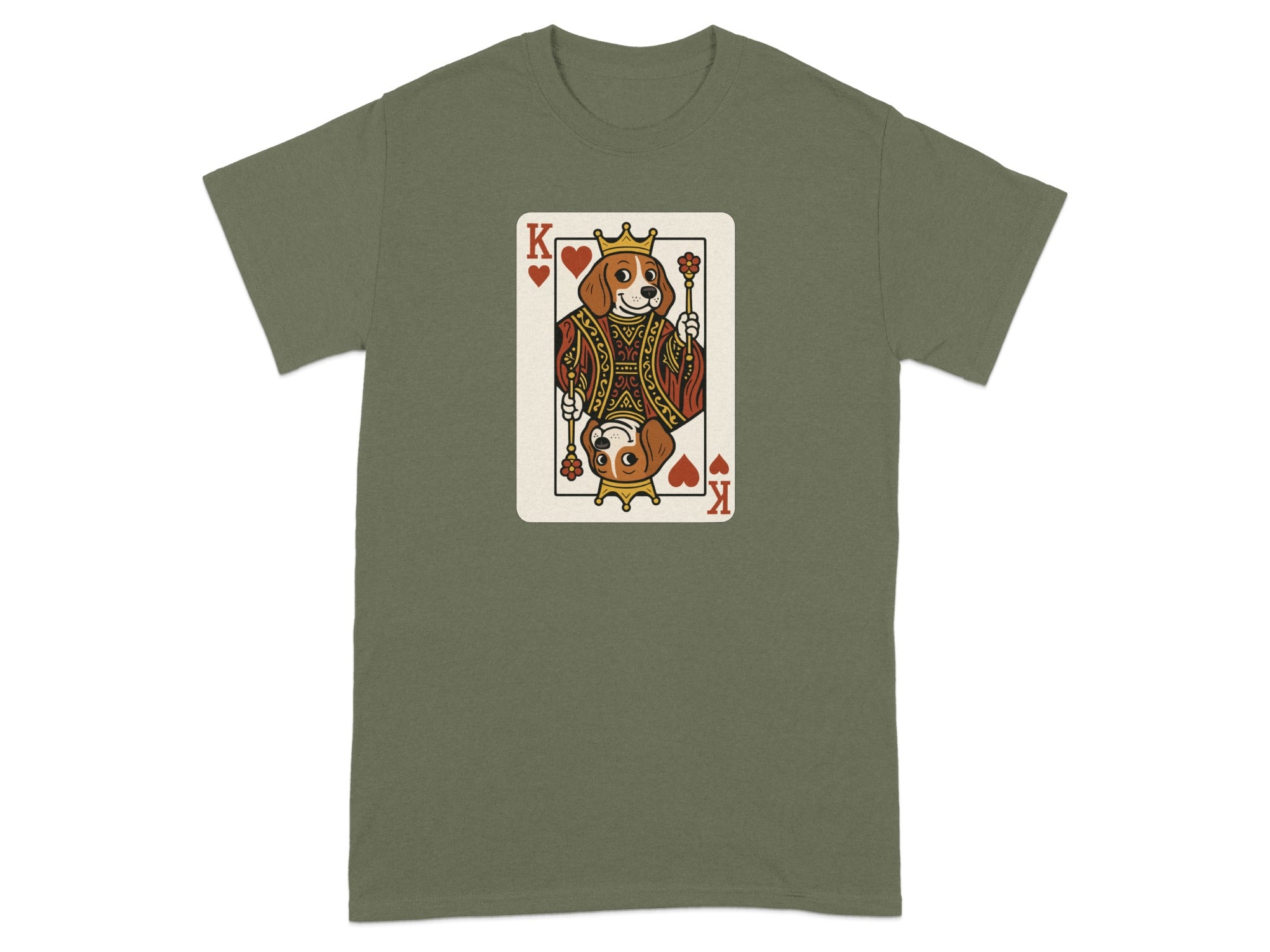 King of Hearts Dog Playing Card T-Shirt