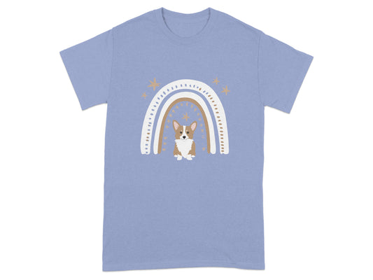 Adorable Corgi and Rainbow Design T-Shirt product