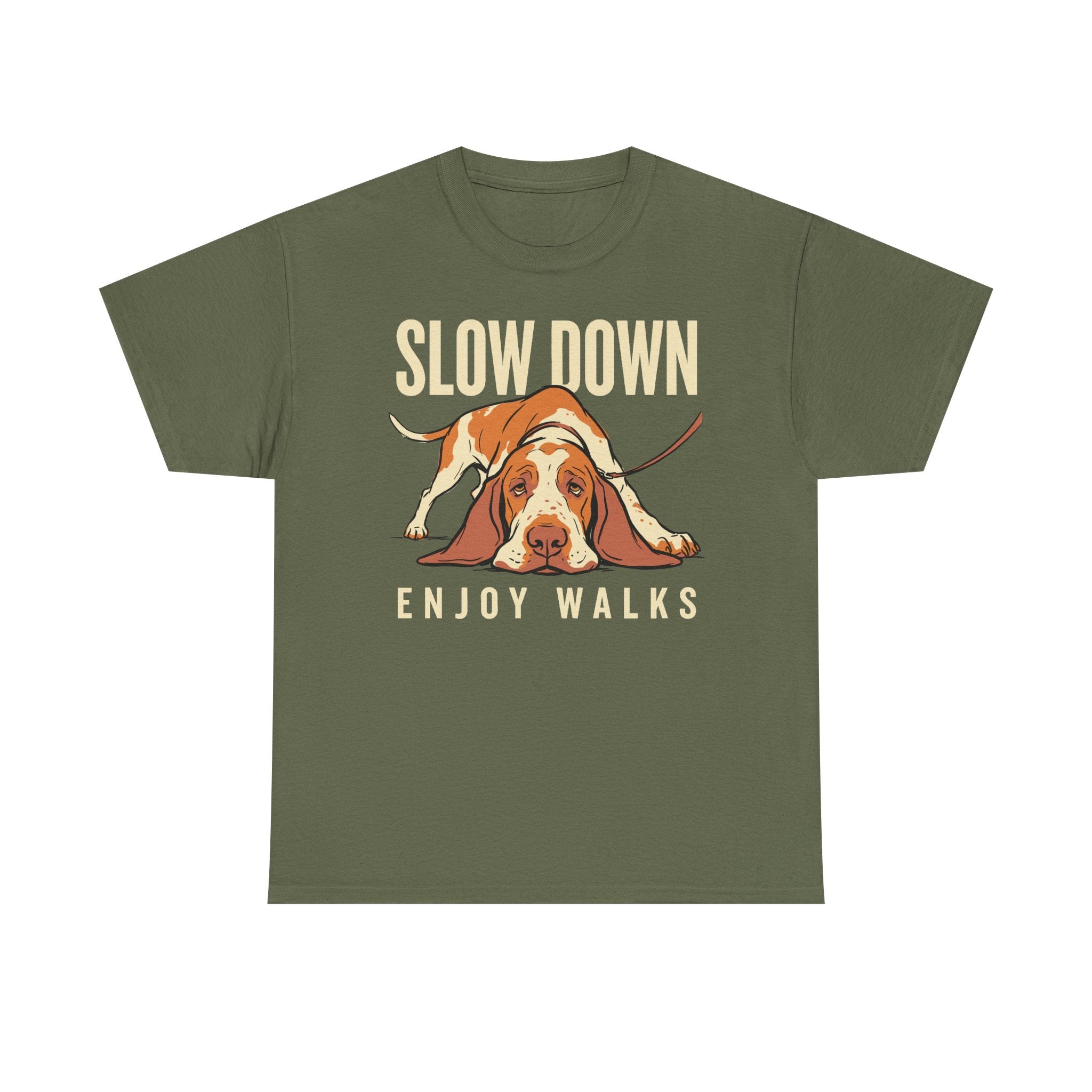 Slow Down, Enjoy Walks Basset Hound T-Shirt