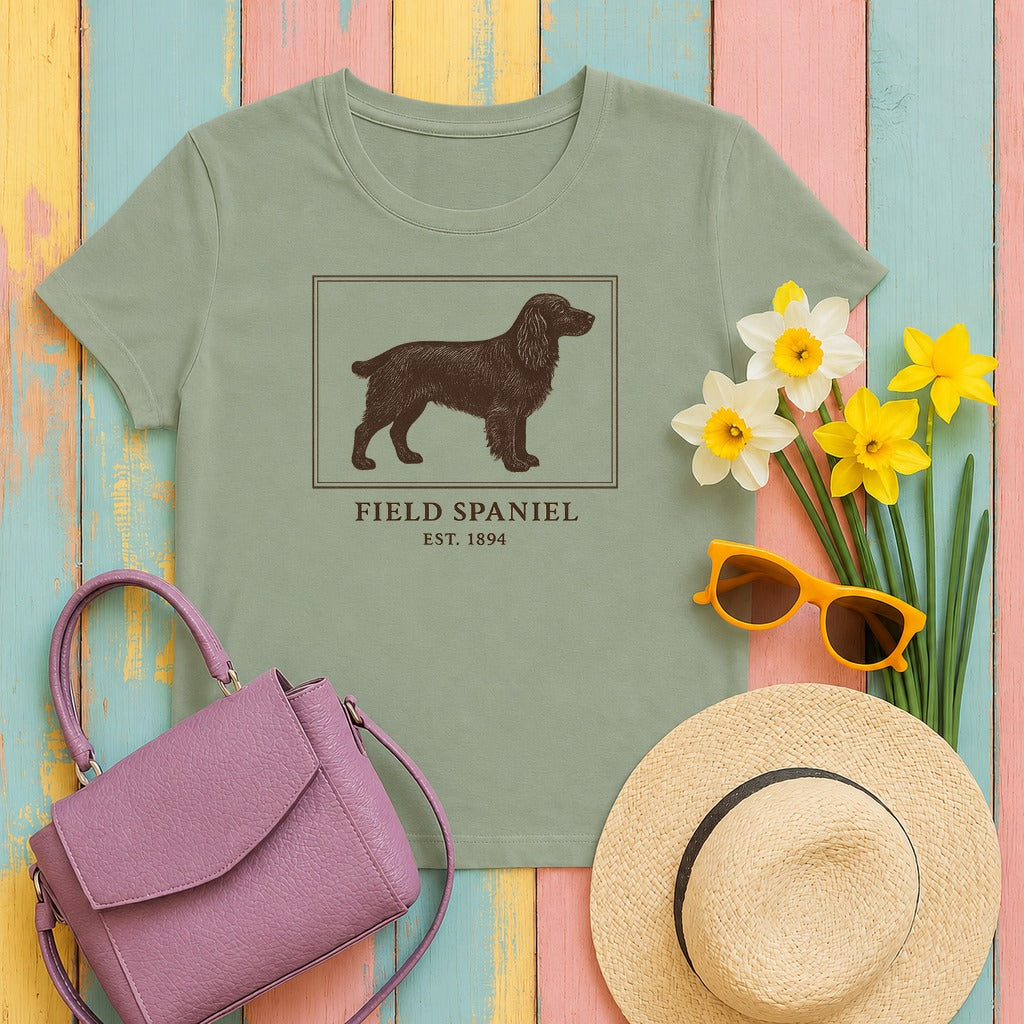 Field Spaniel Est. 1894 Field Guide Tee in Sage