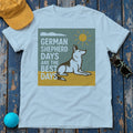 German Shepherd Days Premium Graphic T-Shirt in Light Blue